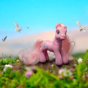 My Little Pony G3 Pinkie Pie Figure Tinsel Hair Hasbro 2007 Balloon Cutie Mark